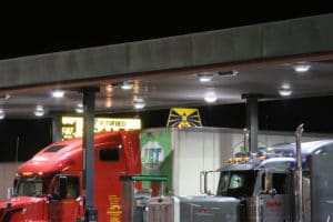 LED lighting upgrade for truck stop canopy