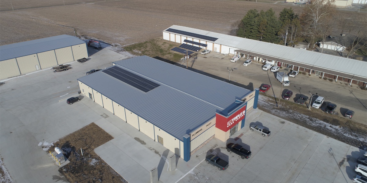 Commercial RoofMounted Solar Panels for Hardware Center in Shelbyville