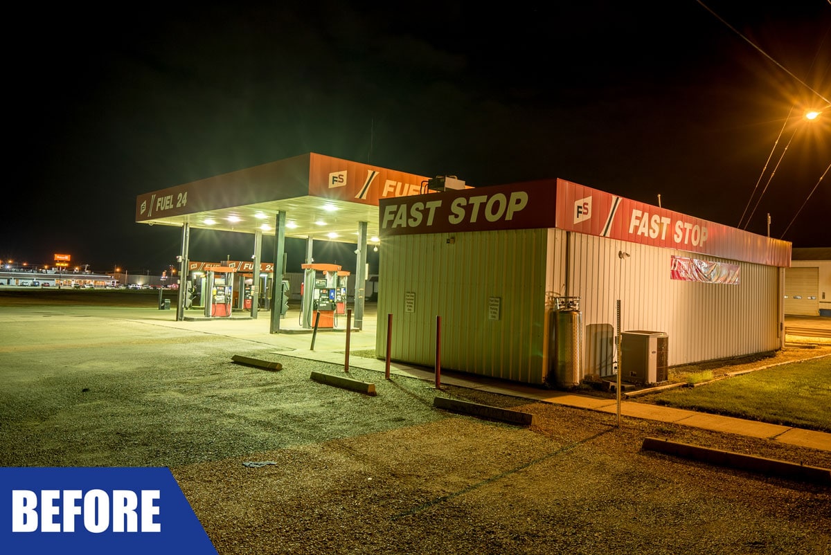 FS Gas station LED upgrade Vandalia, IL before