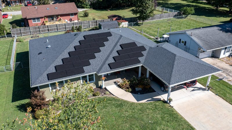 Residential Shingle Roof Mounted Solar Installation Effingham Il 9905