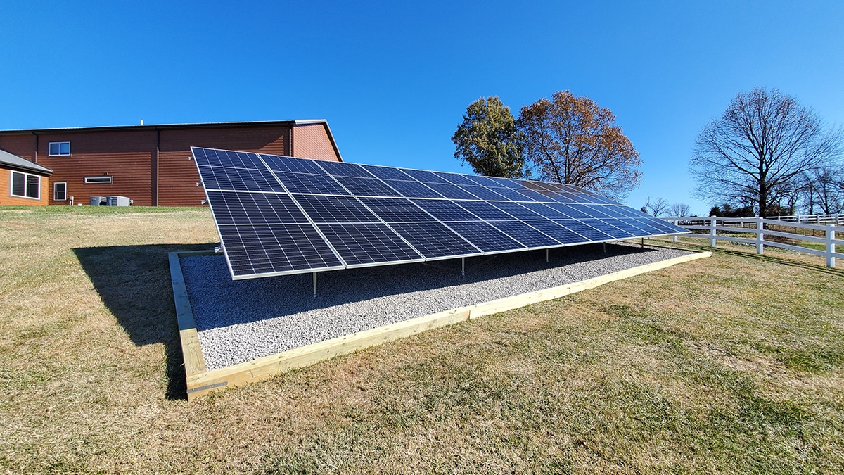 Residential ground mounted solar array southern Illinois with battery backup