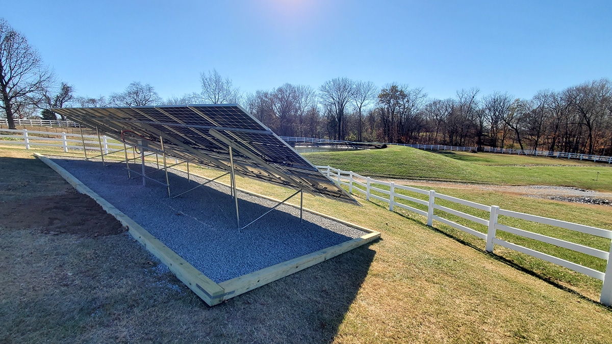 Residential ground mounted solar array southern Illinois with battery backup